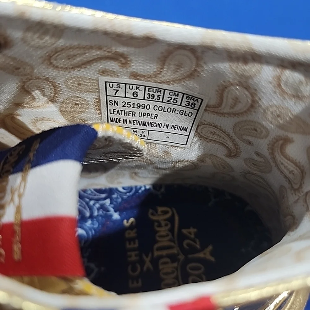 Skechers x Snoop Dogg (MENS 7 / W 8) Gold Medal Sneakers 2024 Collab Metallic - Picture 2 of 10